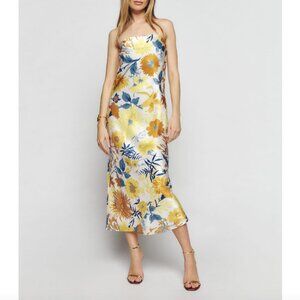 Reformation Joana Silk Strapless Dress NWT